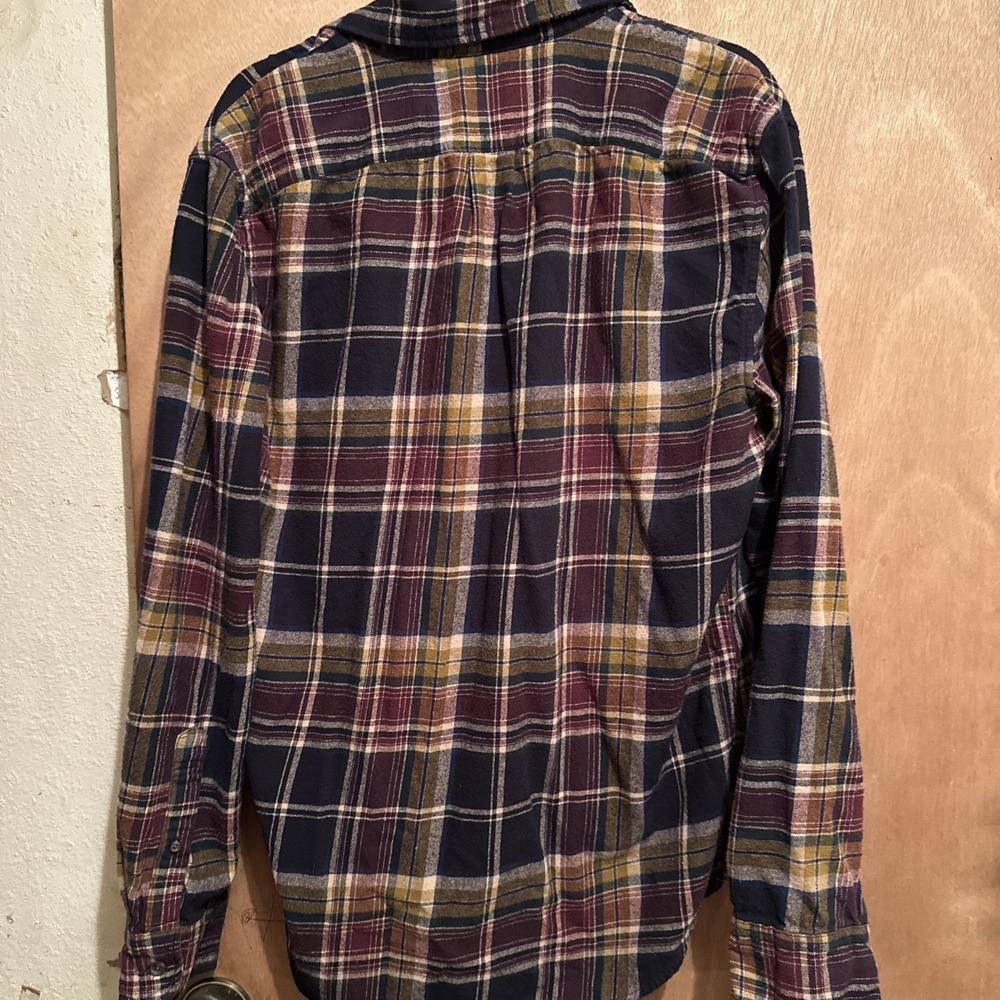 j. crew Classic flannel shirt Earthtones 100% Cotton Size Large - Picture 2 of 6
